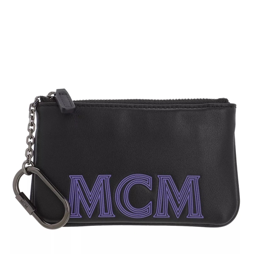 MCM Soft Leather Key Case Black Münzportemonnaie