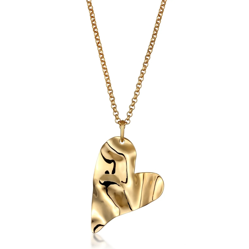 Elli Mittellange Halskette Halskette Anh�nger Herz Organic 925 Sterling Silbe gold