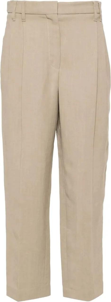 Thumbnail - Brunello Cucinelli - Cropped Tailored Trousers With Pleated Front - Größe 44 - beige