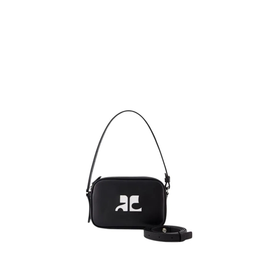 Courrèges Slim Camera Bag - Leather - Black Black Schoudertas