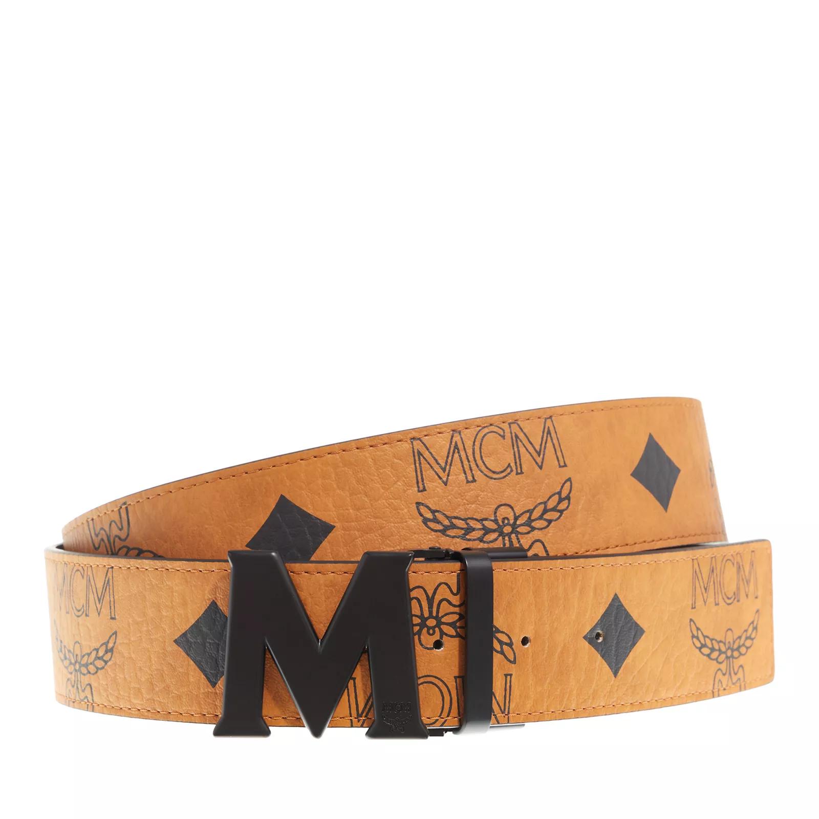 Mcm black and outlet gold belt