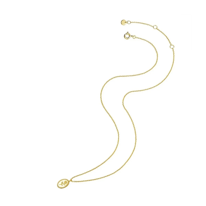 Glanzstücke München Mittellange Halskette Sterling Silber Halskette Blume gold(Image 3)