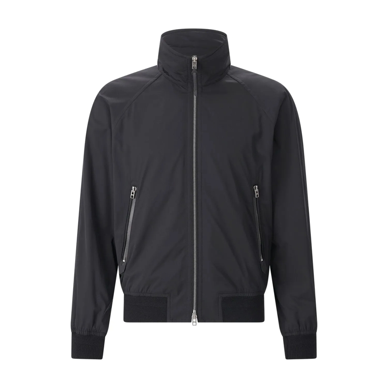 Tom Ford Übergangsjacke Blouson mit Stehkragen schwarz