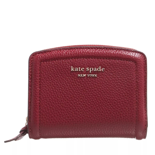 Kate Spade New York Knott Pebbled Small Compact Wallet Autumnal Red Bi-Fold Portemonnaie