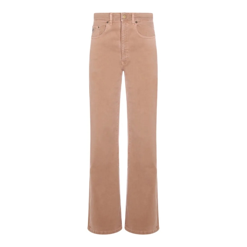 LOIS JEANS Jeans High-Waisted Straight Leg Jeans With Flared Hem Brown