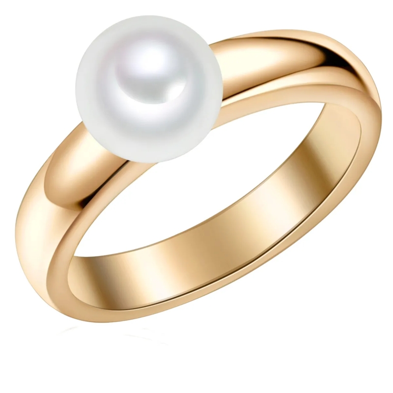 Valero Pearls Ring Sterling Silber Ring Süßwasser-Zuchtperle gold