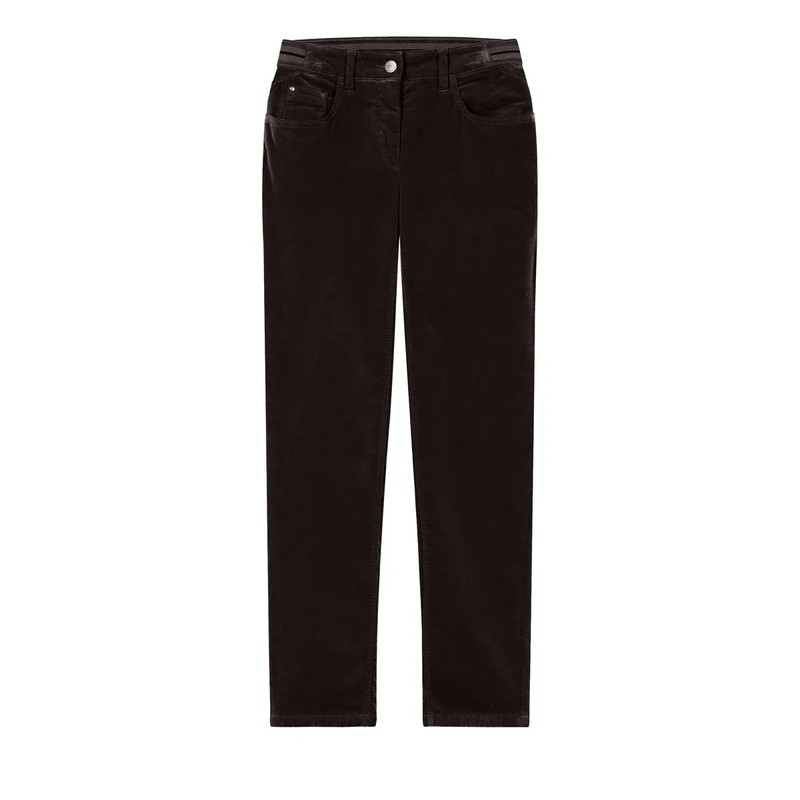 Luisa Cerano Stoffen broek Skinny-Velvet-Pants truffle