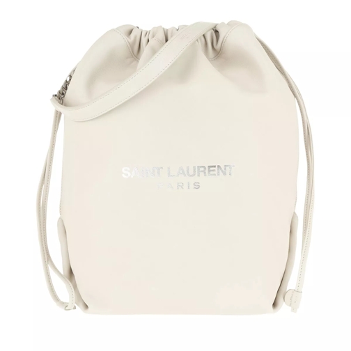 Saint Laurent Teddy Bucket Bag Leather Crema Bucket Bag
