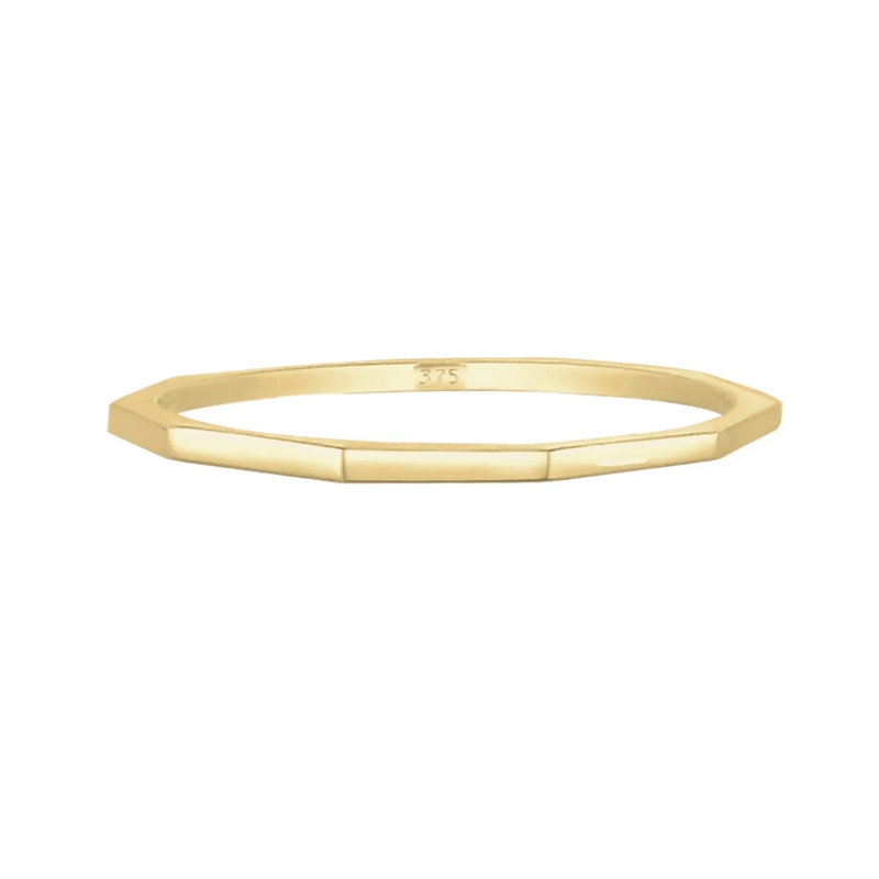 Elli Bandring Ring Bandring Geo Basic Minimal Look 375er Gelbgol gold(Image 2)