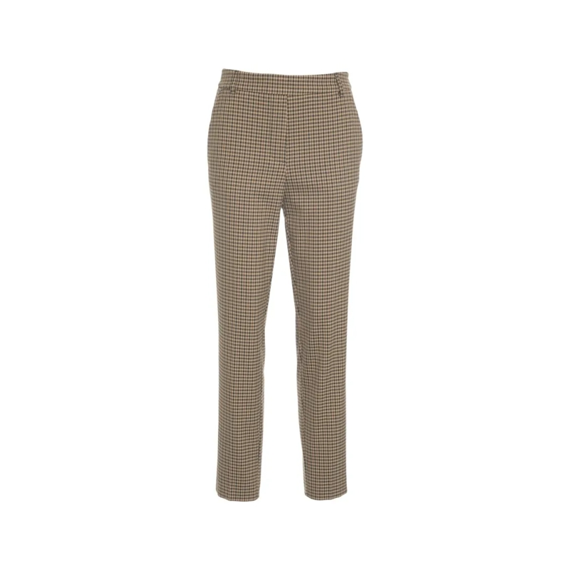 Gender  Plaid Chinos With Concealed Zip And Tailored Fit Brown