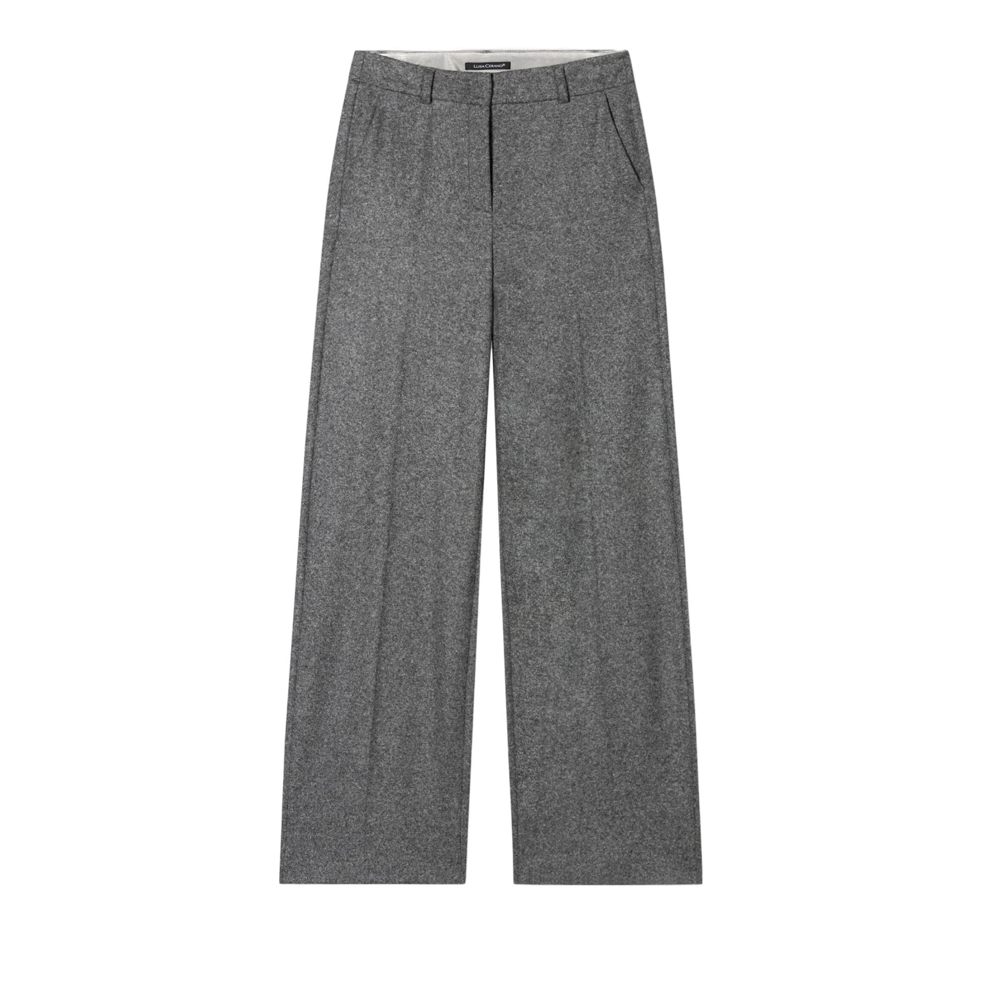 Luisa Cerano - Flanell-Wideleg-Pants - Größe 40 - grau