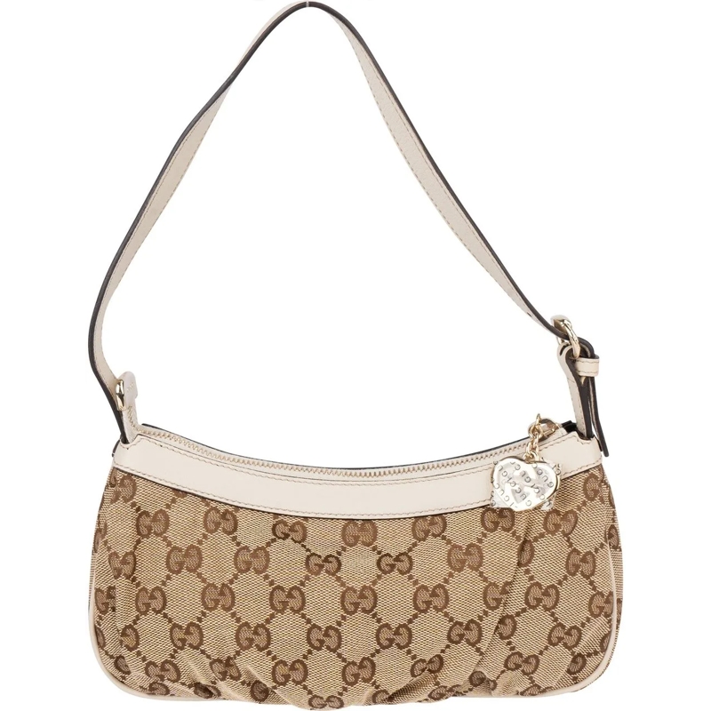 Gucci Tote GG Monogram Heart Shoulder Bag braun