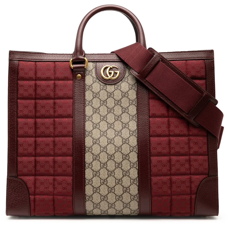 Gucci Sac à bandoulière Medium GG Supreme and Quilted Mini GG Canvas Doubl rot