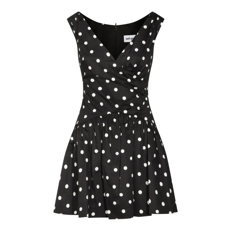 Self Portrait Minikleid Black Cotton Dress Black