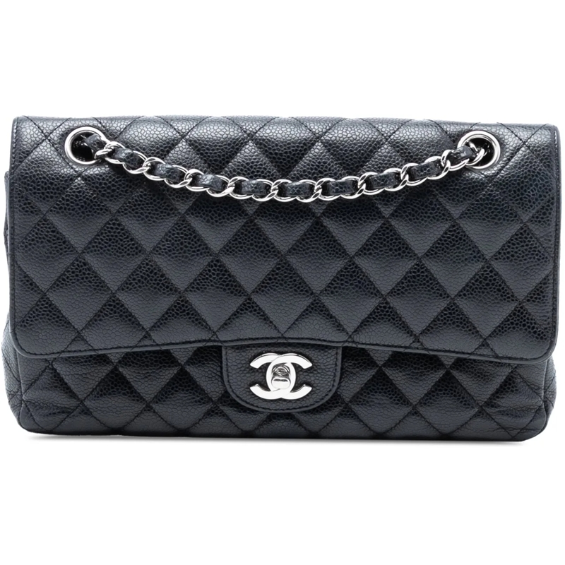 Chanel Sac à bandoulière Medium Classic Caviar Double Flap schwarz