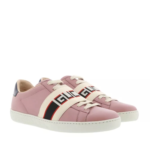 Gucci Ace Sneakers Stripes Leather Rosa Low-Top Sneaker