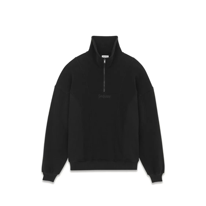 Saint Laurent  Cotton Fleece Sweatshirt Black