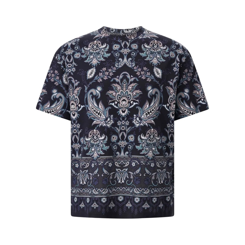Etro T-Shirt T-Shirt mit Paisley-Muster blau
