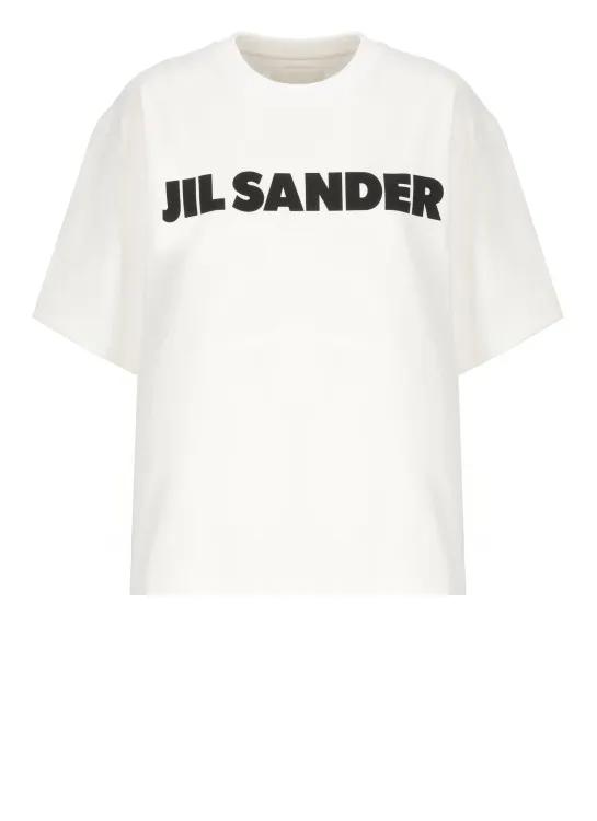 Jil Sander - White Cotton T-Shirt With Logo - Größe XS - weiß