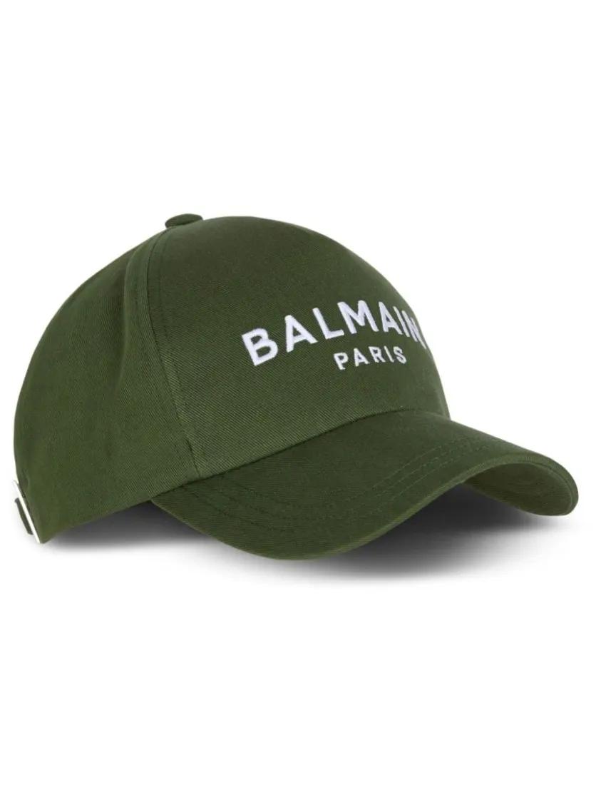 Balmain Mützen - Hat With Logo - Gr. ONE SIZE - in Grün - für Damen