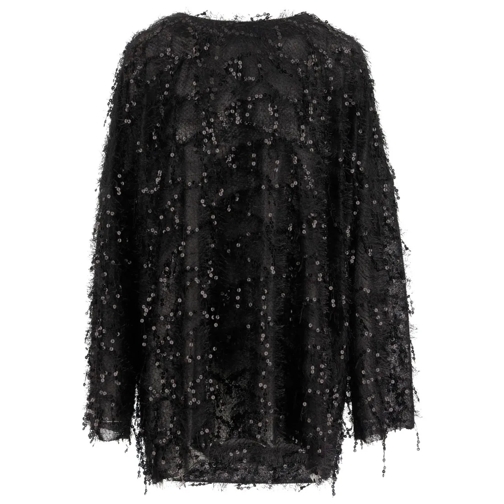 Niccolò Pasqualetti Langärmelige Oberteile Long Sleeve T-Shirt With Sequin Pattern Black