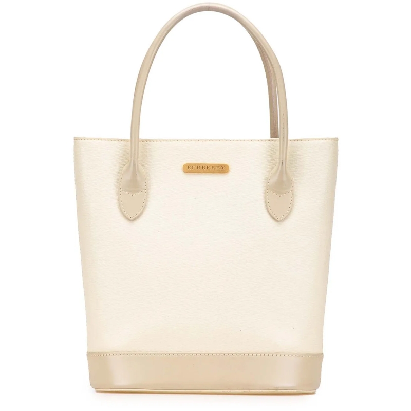 Burberry Tote Leather Handbag weiß