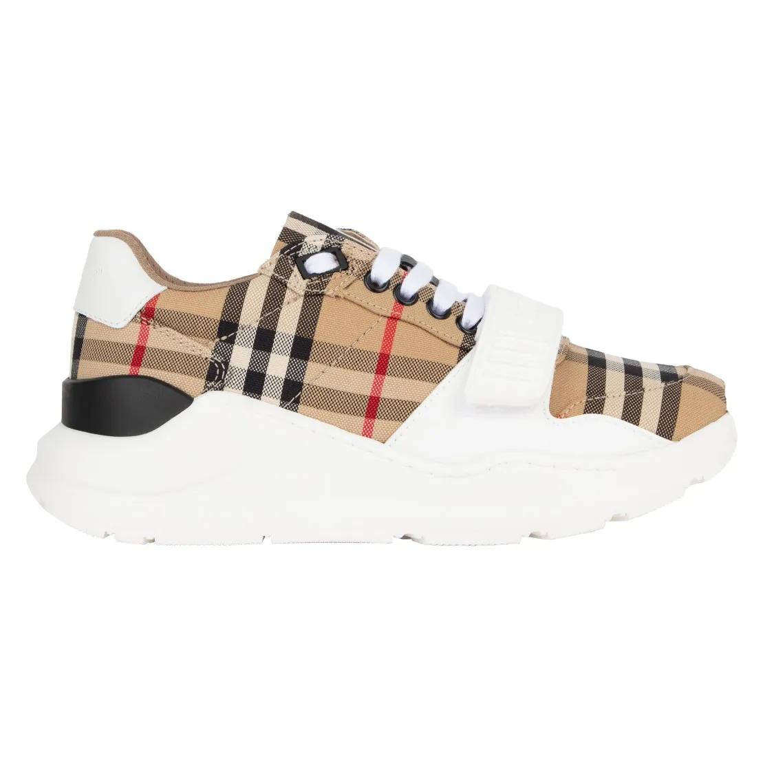 Thumbnail - Burberry Low-Top Sneaker - Vintage Check-Pattern Touch-Strap Sneakers - Gr. 39 (EU) - in Beige - für Damen