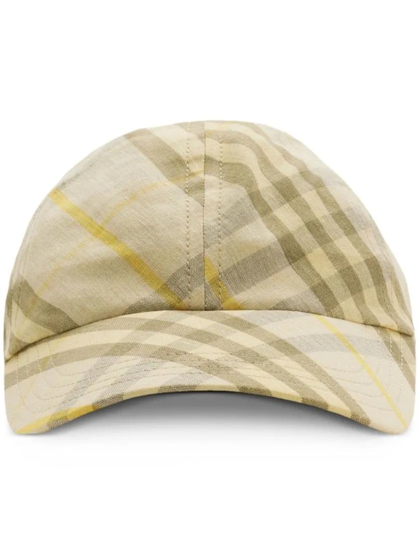 Burberry Mützen - Beige Cotton Check Hat - Gr. L - in Beige - für Damen