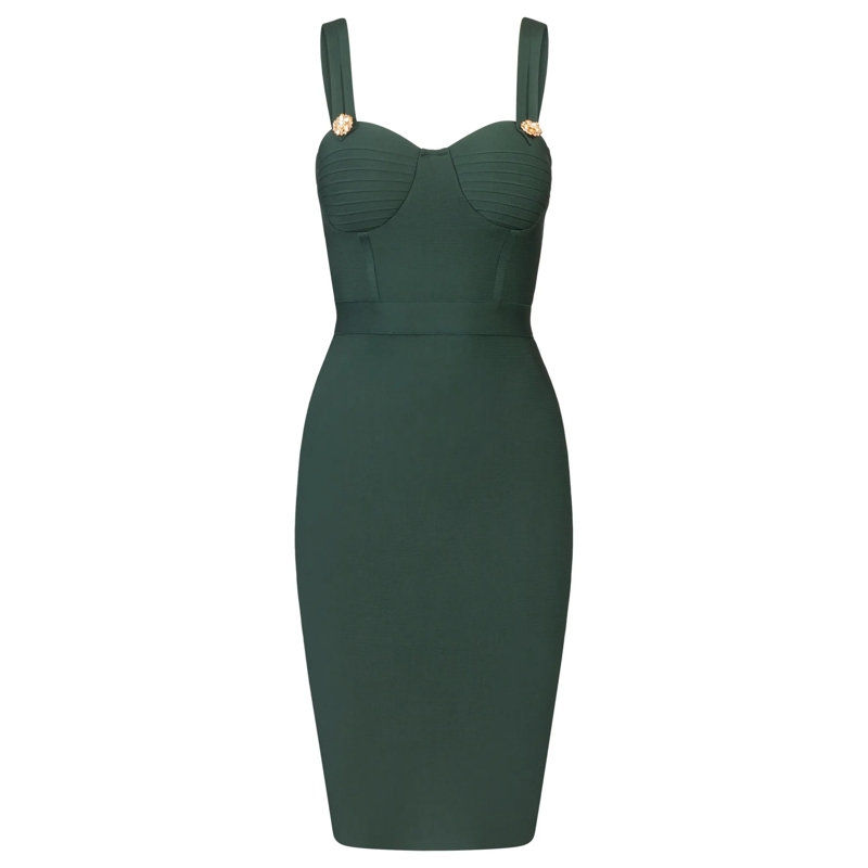 Kraimod Midikleid Bandagekleid dunkel-grün