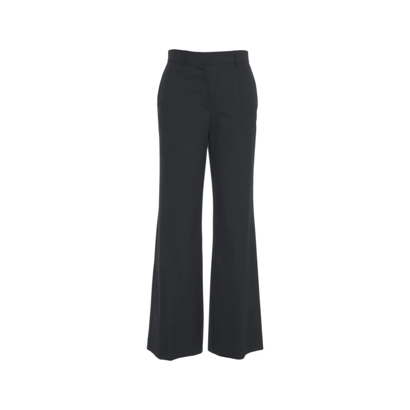 Ottod'ame  Pinstriped Wide-Leg Palazzo Trousers With High Wai Black