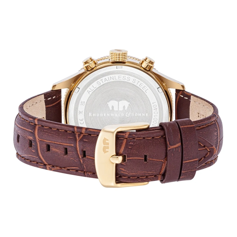 Rhodenwald & Söhne Automatikuhr Herren Armbanduhr Karthago II Echtleder gold(Image 4)