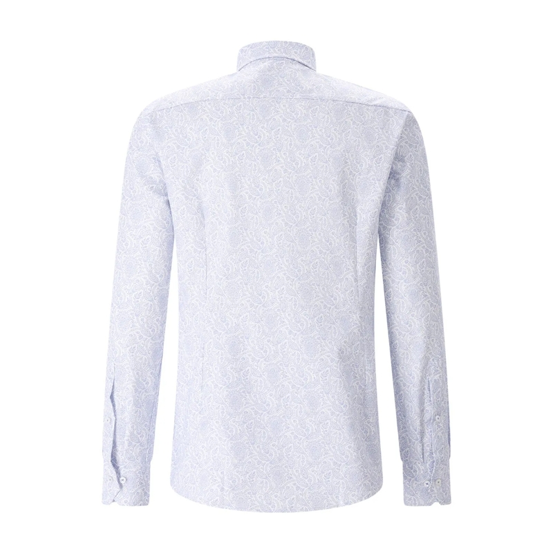 STENSTRÖMS Chemise Regular-Fit Hemd mit Paisleymuster blau