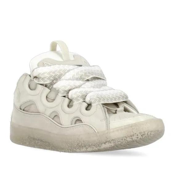 Lanvin Low-Top Sneaker - Ivory Leather Sneakers - Gr. 39 (EU) - in Beige - für Damen