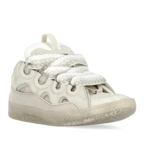 Lanvin Low-Top Sneaker Ivory Leather Sneakers Neutrals