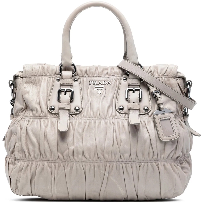 Prada Schultertasche Nappa Gaufre Satchel braun