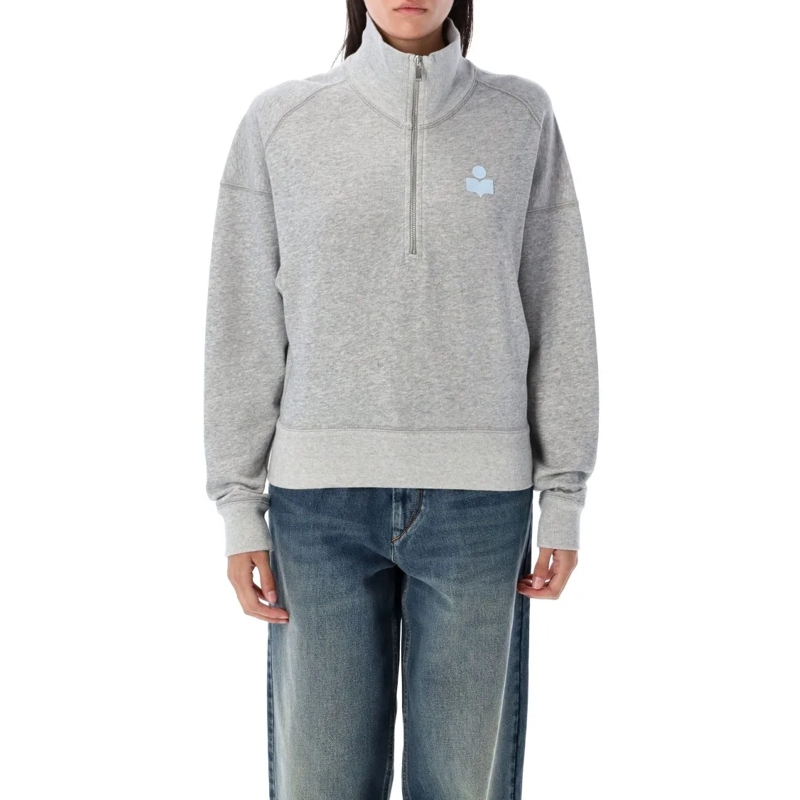 Etoile Isabel Marant  Ross Half Zip Sweatshirt Grey