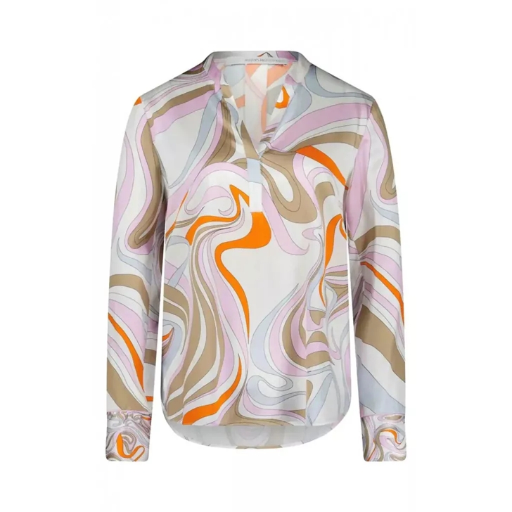 Herzensangelegenheit Seidenbluse mit abstraktem Muster 