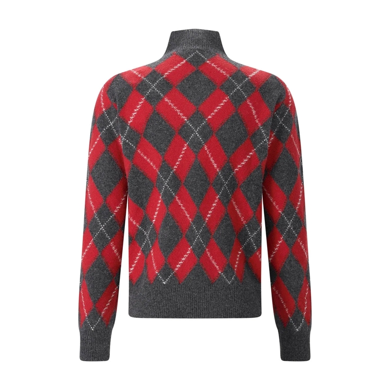 AMI Paris Pull Troyer mit Argyle-Muster grau(Image 2)
