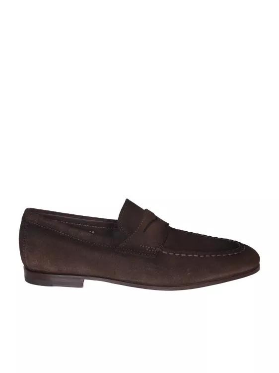 Santoni Loafer - Suede Moccasin - Gr. UK_12 - in Weiß - für Herren