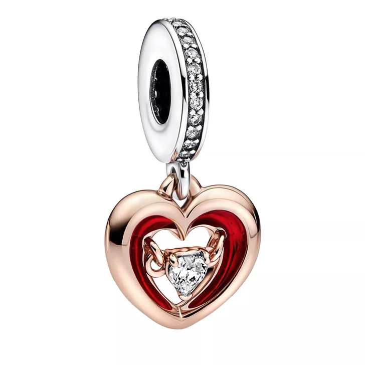 Pandora Open heart sterling silver and 14k rose gold-plated