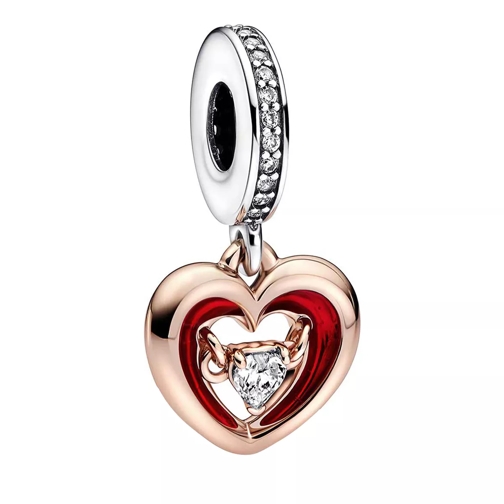 Pandora Open heart sterling silver and 14k rose gold-plated Hanger