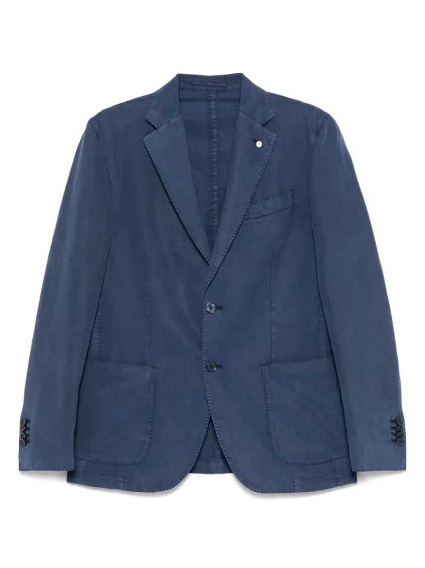 Thumbnail - Luigi Bianchi - Tailored Single-Breasted Blazer With Classic Engli - Größe 52 - blau