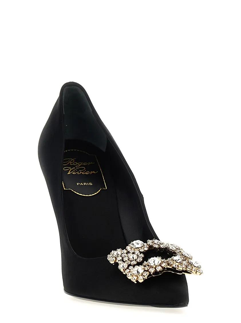 Roger Vivier 'Flower Strass' Pumps Black Pumps