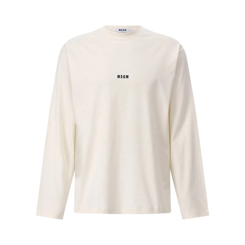 MSGM T-shirt Longsleeve mit Logo Weiß
