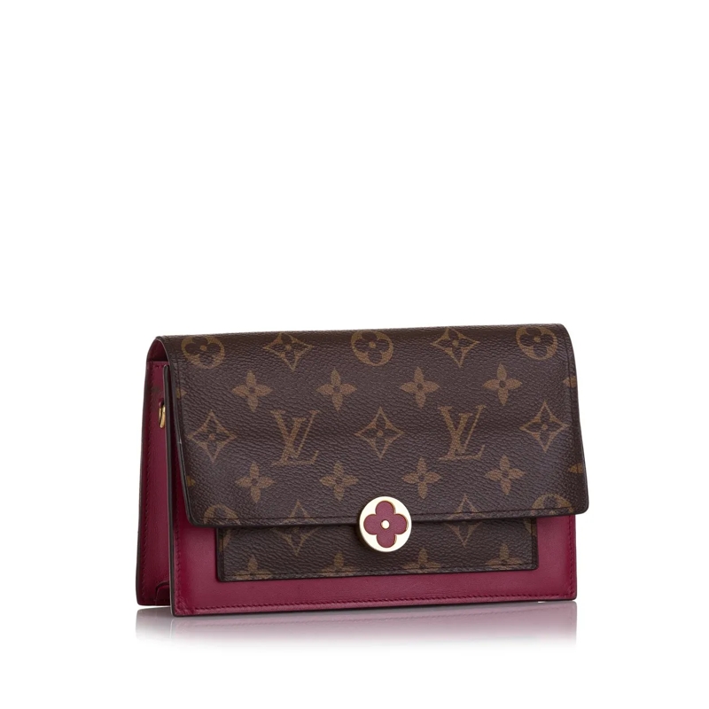 Louis Vuitton Schultertasche Monogram Flore Wallet On Chain braun