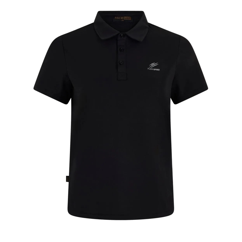Plein Sport Poloshirt Pique Polo T-Shirt Reflective Scratch schwarz