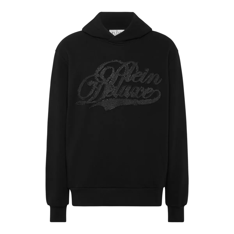Philipp Plein Top Kapuzen-Sweatshirt Verziert schwarz