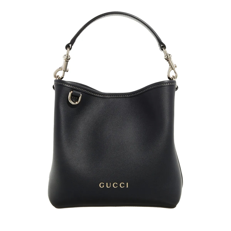 Gucci Bucket Bag Gg Emblem Mini Bucket Bag Black