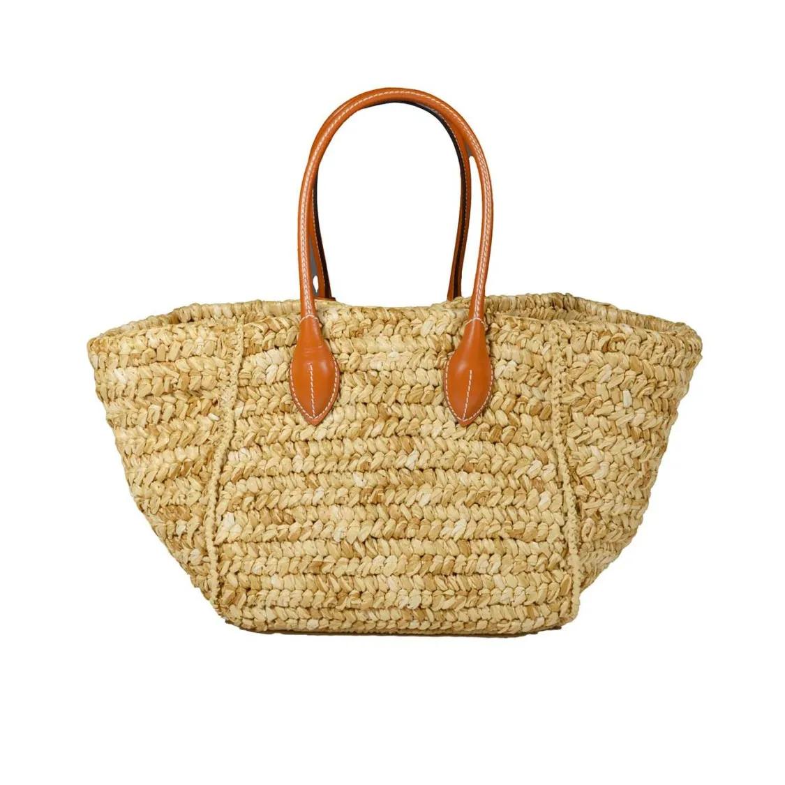 Ermanno Scervino Shoppers & Totes Maggie Shopping Bag In Natural Shaded Raffia in beige
