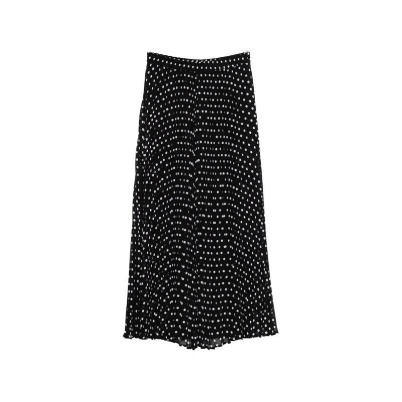 MICHAEL Michael Kors Midirok Midi-Length Pleated Skirt With Polka Dot Pattern Black